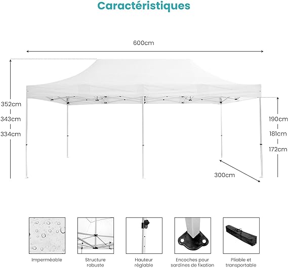 Carpa blanca 6x3